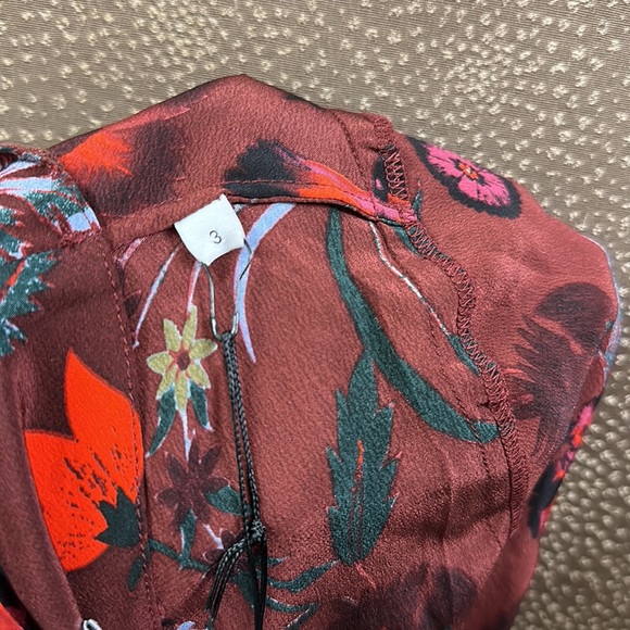 🔥🔥🔥NEW Sandro Sofia Silk Floral Bell Sleeves Dress - Picture 14 of 14